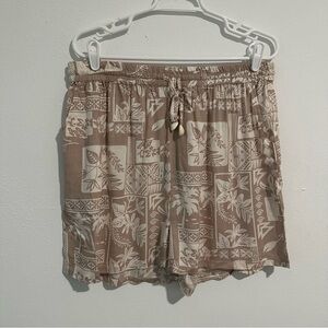 High Waisted Palm Print Shorts